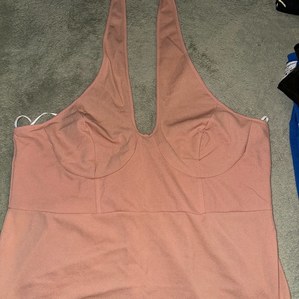 SHEIN Pink Backless Dress